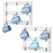2pcs Three-Tier Wall-Mounted Cup Holder Ornament Organizer White